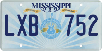 MS license plate LXB752