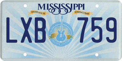 MS license plate LXB759