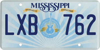MS license plate LXB762