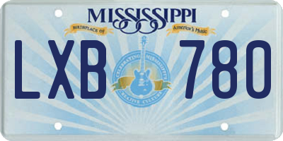 MS license plate LXB780