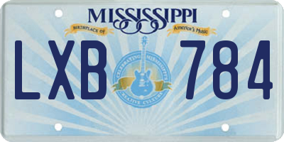 MS license plate LXB784