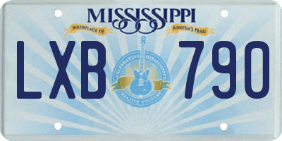 MS license plate LXB790