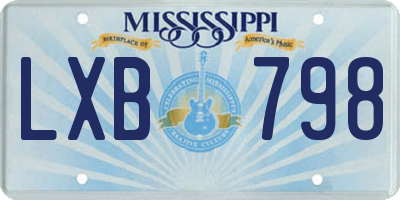 MS license plate LXB798