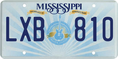 MS license plate LXB810
