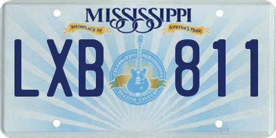 MS license plate LXB811