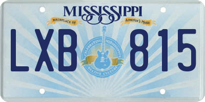 MS license plate LXB815