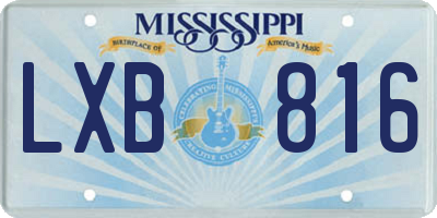 MS license plate LXB816