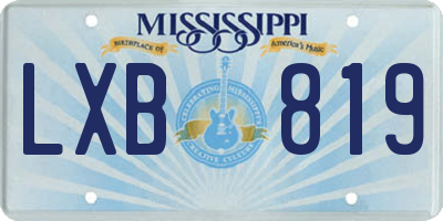 MS license plate LXB819