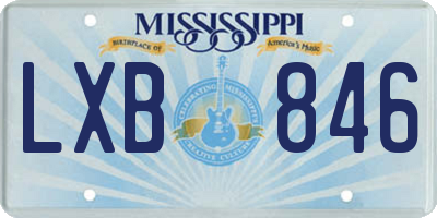 MS license plate LXB846