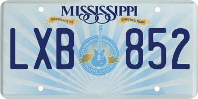 MS license plate LXB852