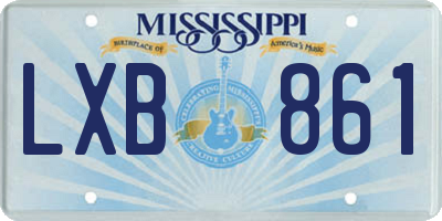 MS license plate LXB861