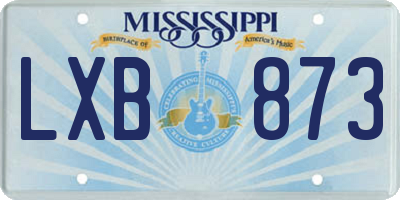 MS license plate LXB873