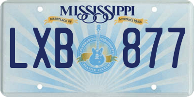 MS license plate LXB877