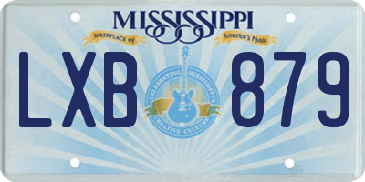 MS license plate LXB879