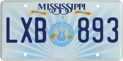 MS license plate LXB893