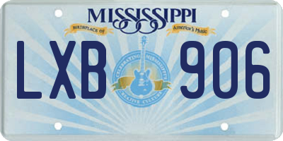 MS license plate LXB906