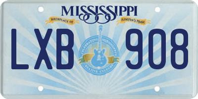 MS license plate LXB908