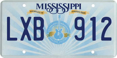 MS license plate LXB912