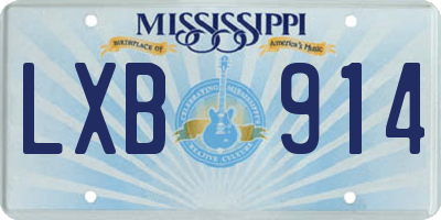 MS license plate LXB914
