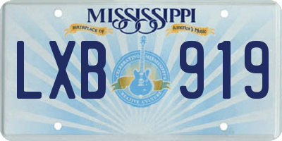 MS license plate LXB919