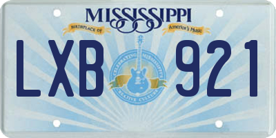 MS license plate LXB921