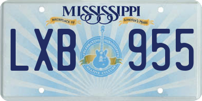 MS license plate LXB955