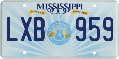 MS license plate LXB959