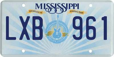 MS license plate LXB961