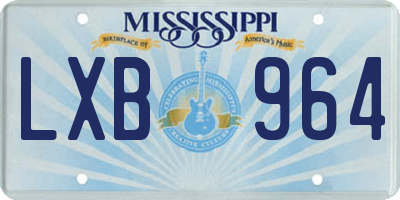 MS license plate LXB964