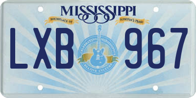 MS license plate LXB967