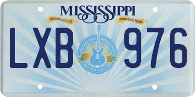 MS license plate LXB976