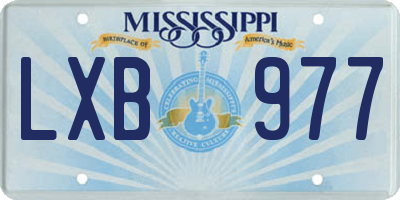 MS license plate LXB977