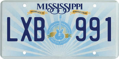 MS license plate LXB991