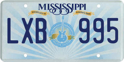 MS license plate LXB995