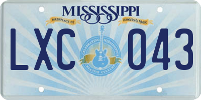MS license plate LXC043