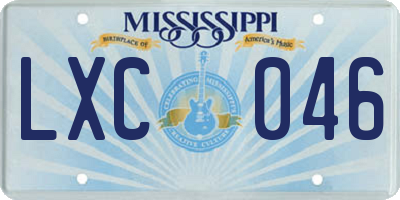 MS license plate LXC046