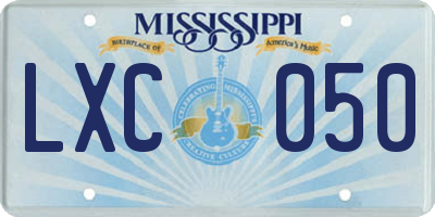 MS license plate LXC050