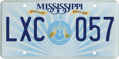 MS license plate LXC057