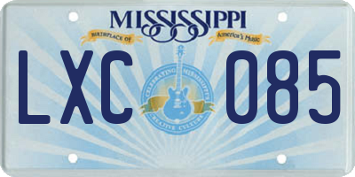MS license plate LXC085