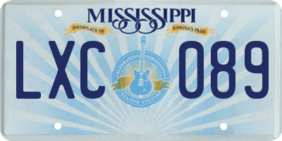 MS license plate LXC089