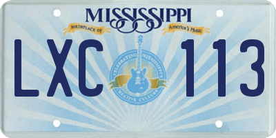 MS license plate LXC113