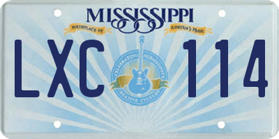MS license plate LXC114