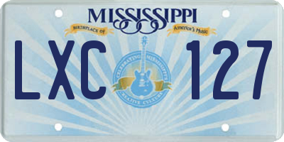 MS license plate LXC127
