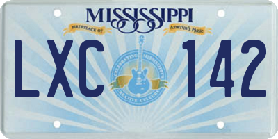 MS license plate LXC142