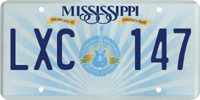 MS license plate LXC147