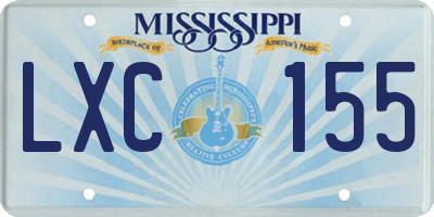 MS license plate LXC155