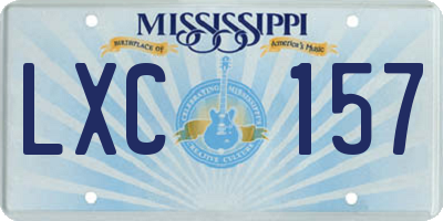 MS license plate LXC157