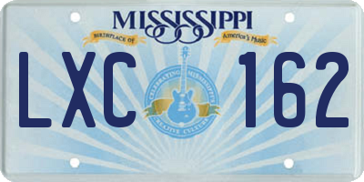 MS license plate LXC162