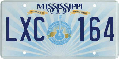 MS license plate LXC164