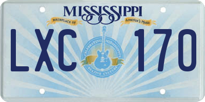 MS license plate LXC170